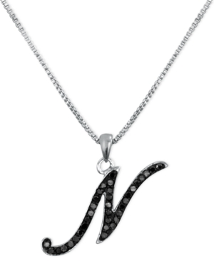 image of Sterling Silver Necklace, Black Diamond 