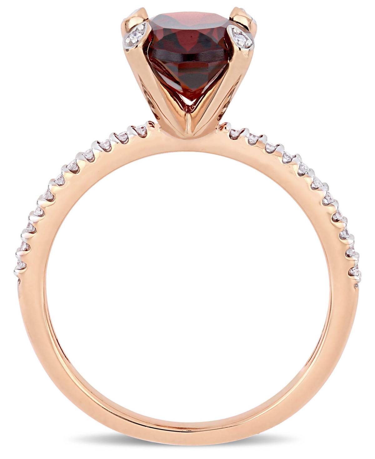 Garnet (3 ct.t.w.) and Diamond (1/10 ct.t.w.) Ring in 10k Rose Gold