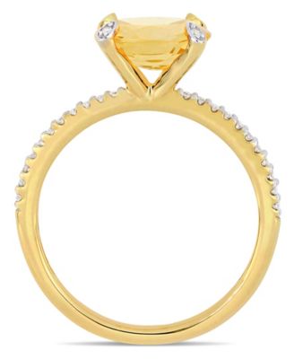 Citrine (1-5/8 ct.t.w.) and Diamond (1/10 ct.t.w.) Ring in 10k Yellow Gold