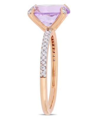 Pink Amethyst (2-3/8 ct.t.w.) and Diamond (1/10 ct.t.w.) Ring in 10k Rose Gold