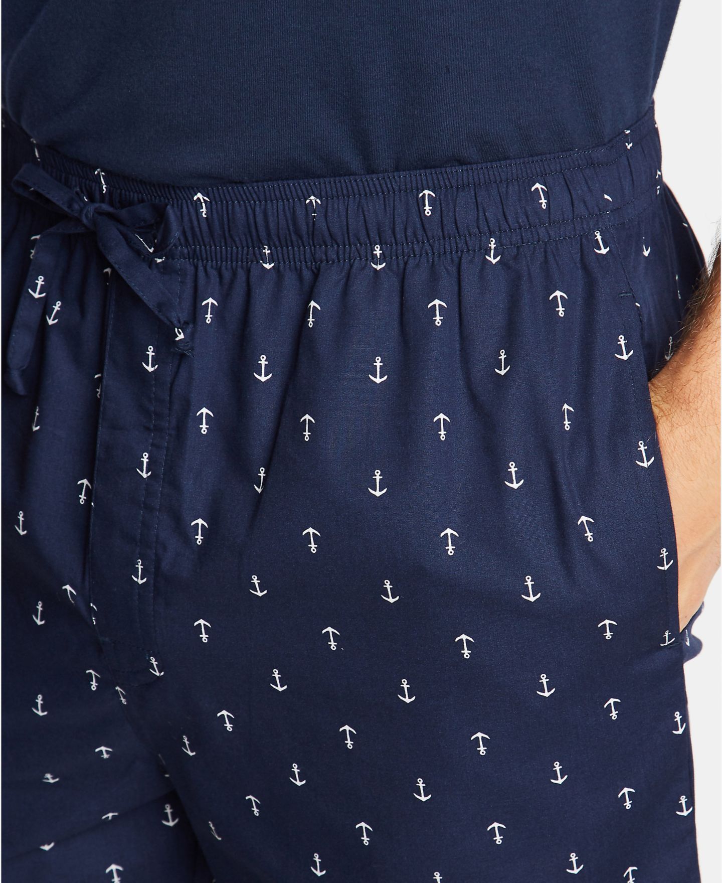 Пижамные шорты Anchor-Print для мужчин, хлопок — Nautica, цвет: Тёмно-синий — фото 5