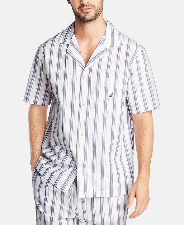 Nautica Men's Cotton Striped Pajama Shirt & Reviews - Pajamas, Lounge ...