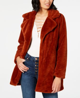Macy S Black Faux Fur Coat Top Ers, Jones New York Petite Textured Faux Fur Coat With Hooded Jacket