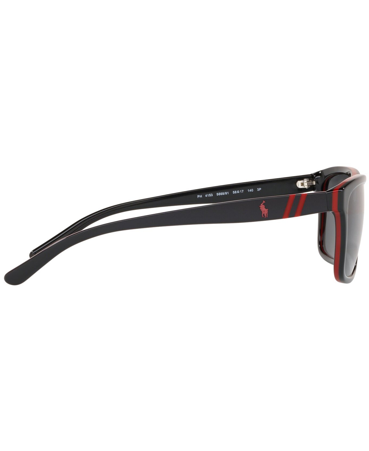Shop Polo Ralph Lauren Polarized Sunglasses, Ph4153 58 In Black,red,black,polar Dark Grey