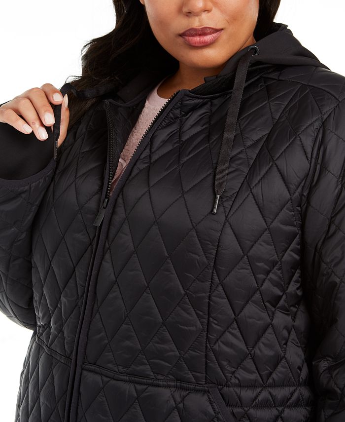 Calvin Klein Plus Size Quilted Hooded Jacket - Macy's
