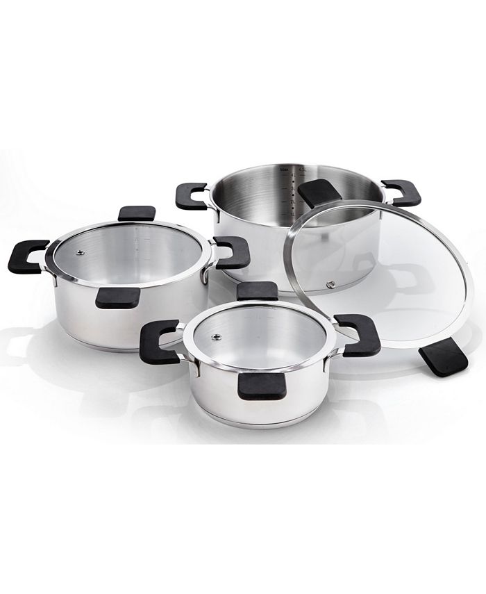 Ozeri 6Piece Stainless Steel Inductive Pot Set with HandsFree Glass