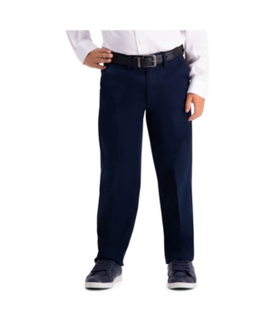 Haggar Husky Boys Premium No Iron Khaki Reg Fit Flat Front Pant
