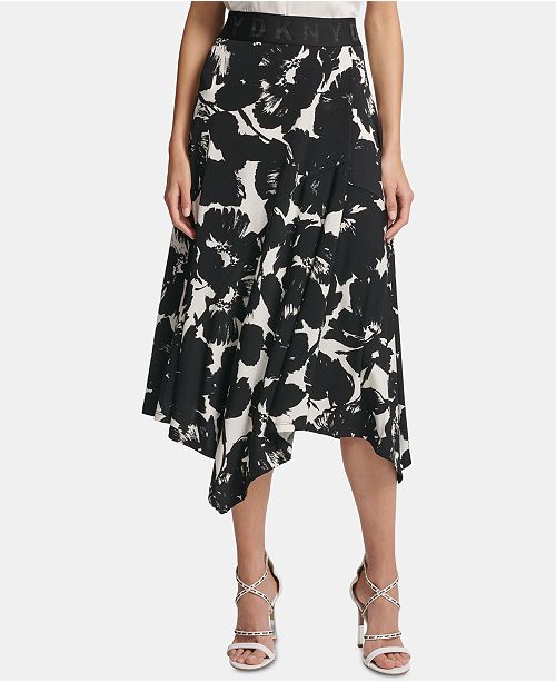 DKNY Asymmetrical Floral Print Skirt & Reviews - Skirts - Women - Macy's