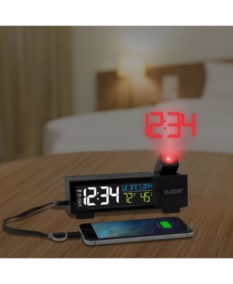Pop-Up Bar Projection Alarm Clock with USB Charging Port