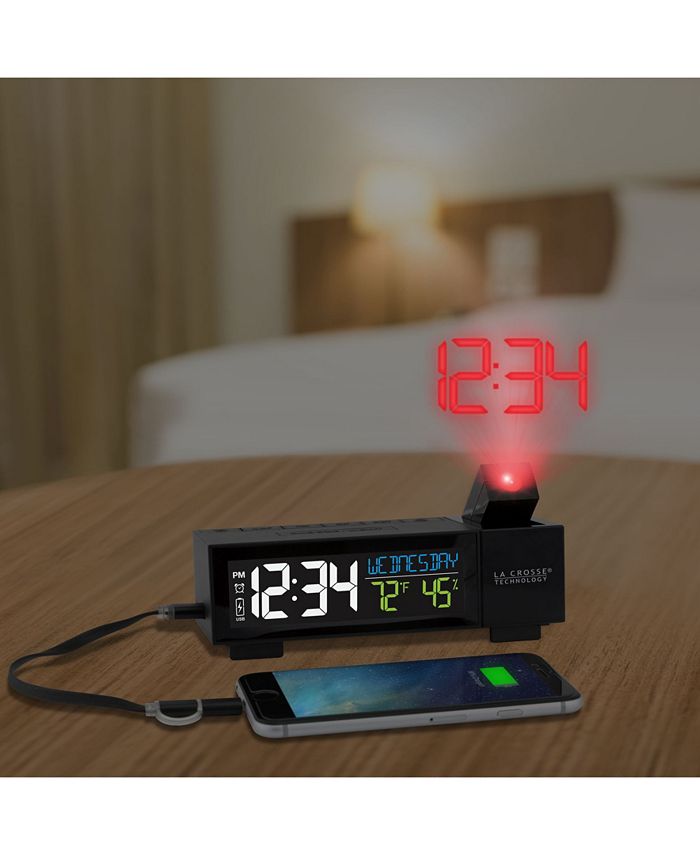 La Crosse Technology PopUp Bar Projection Alarm Clock with USB