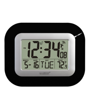 La Crosse Technology Wwvb Digital Clock With Indoor Temperature In Black