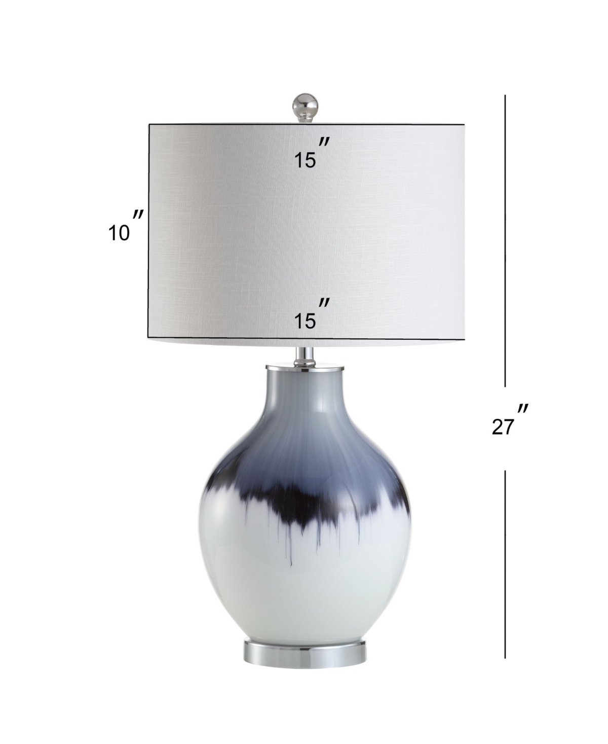 Shop Jonathan Y Mia 27" Glass/metal Led Table Lamp In Blue,white