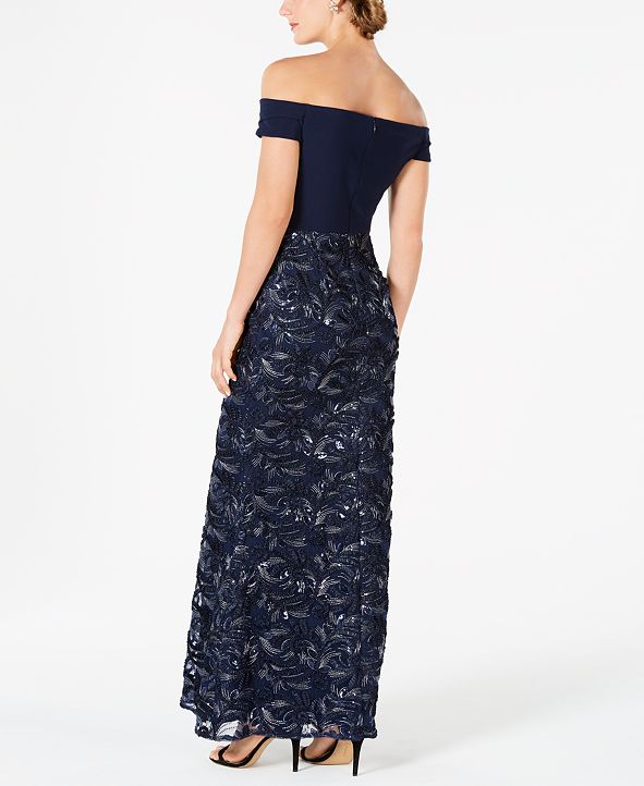 adrianna papell soutache gown