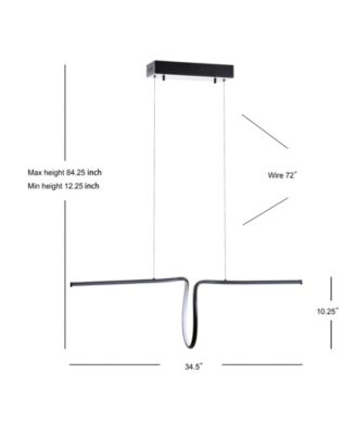 Ali 34.5" Dimmable Adjustable Integrated LED Metal Linear Pendant