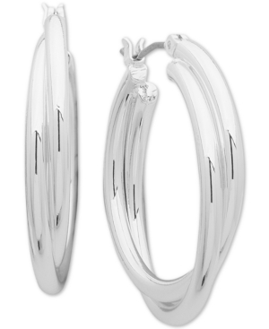 image of Anne Klein Twist Small Hoop Earrings 1