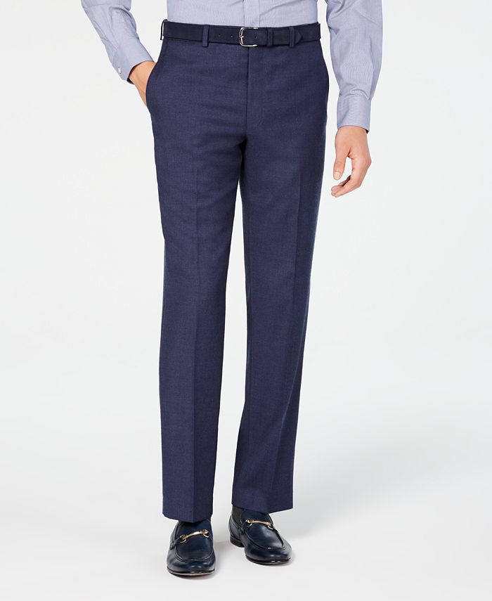 Michael Kors Men's Classic/Regular Fit Airsoft Stretch Blue Flannel Vested Suit Separates