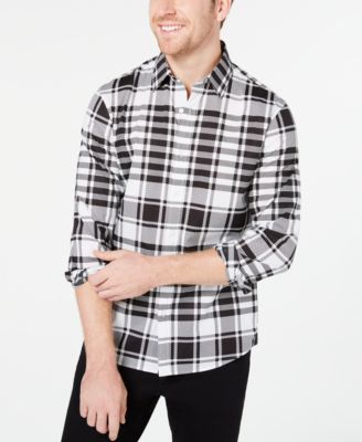 Michael Kors - Men's Slim-Fit Stretch Plaid-Print Shirt