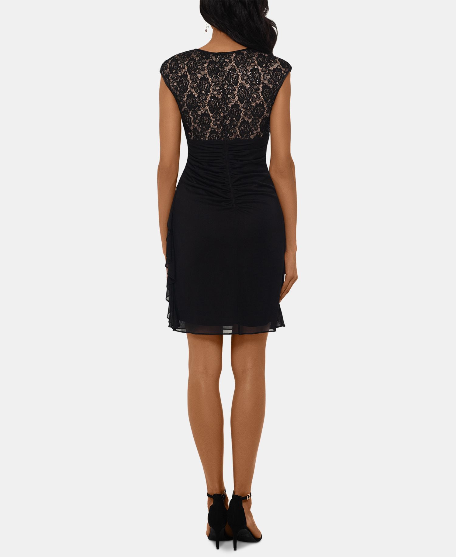 Ruched Lace Sheath Dress