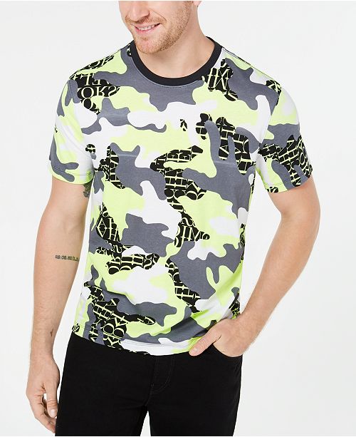Michael Kors Men S Neon Camo Logo Graphic T Shirt Reviews T Shirts Men Macy S
