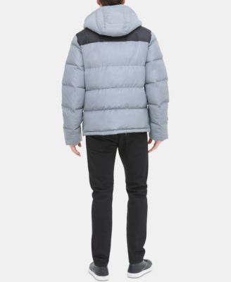 Men's Mixed-Media Puffer Coat, Created for Macy's 