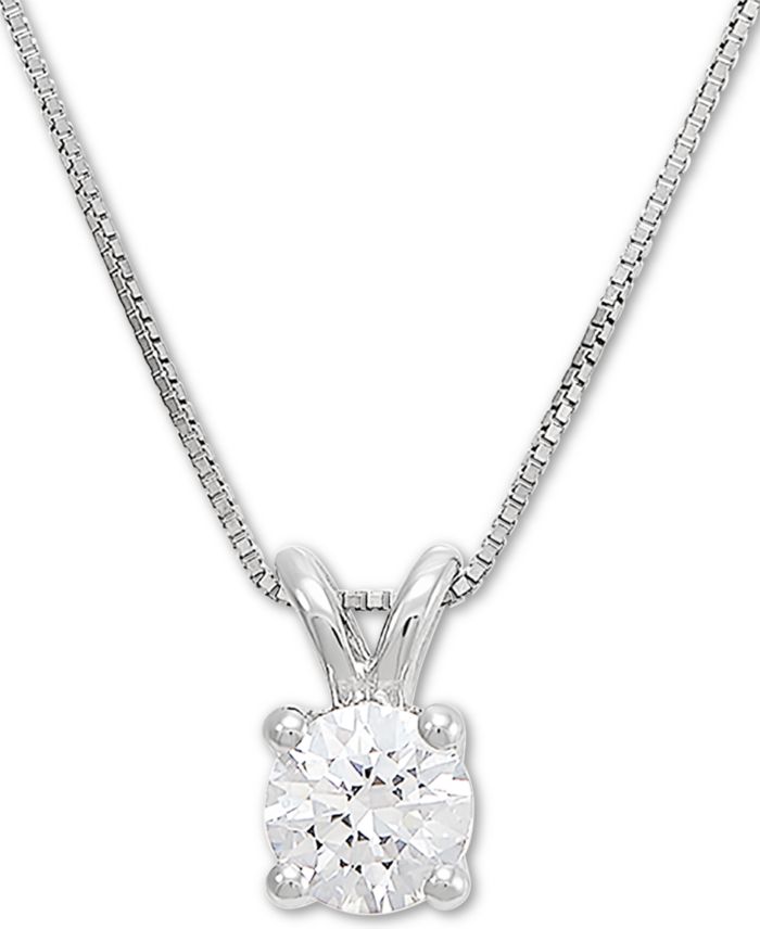 IGI Certified Lab Grown Diamond Solitaire 18" Pendant Necklace (1/2 ct.