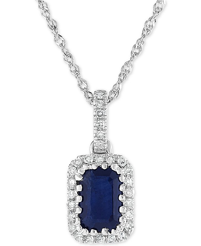 Macy's Sapphire (9/10 ct. t.w.) & Diamond (1/10 ct. t.w.) 18