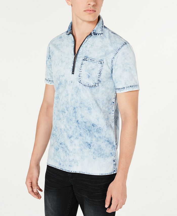 Denim zip clearance shirt mens