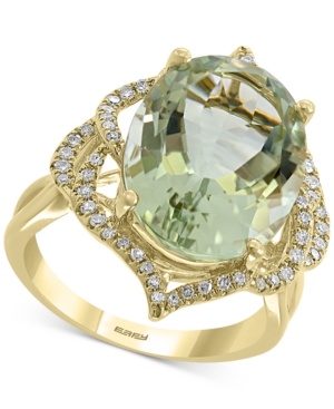 image of Effy Green Quartz (8-1/3 ct. t.w.) & Diamond (1/4 ct. t.w.) Statement Ring in 14k Gold