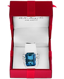 EFFY® London Blue Topaz (13-1/3 ct. t.w.) & Diamond (3/8 ct. t.w.) Ring in 14k Rose Gold. (Also available in Green Quartz, Citrine, Swiss Blue Topaz and Pink Amethyst)