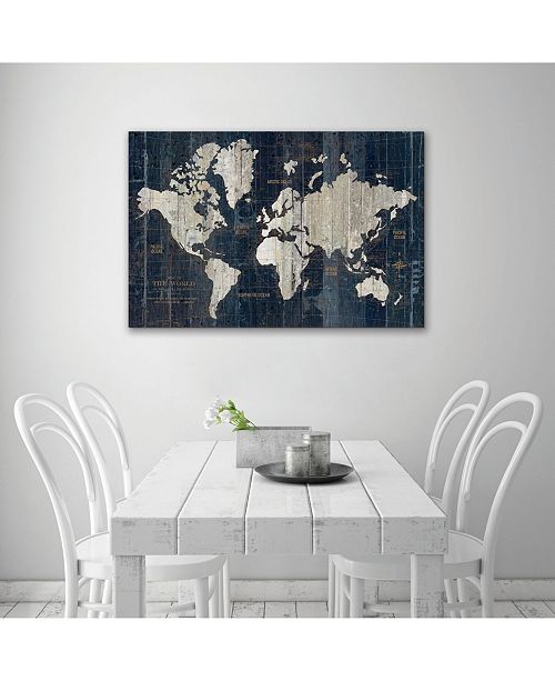 Artissimo Designs Old World Map Blue Printed Canvas Reviews