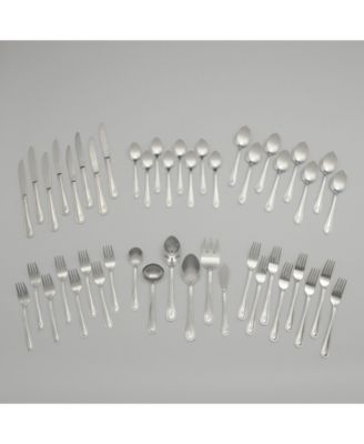 Riverridge Beaded 46 Piece Monogrammed Flatware Set - C, Service for 8