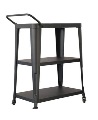 3-Tiered Metal FrameIndustrial Dining Cart with Swivel Wheels