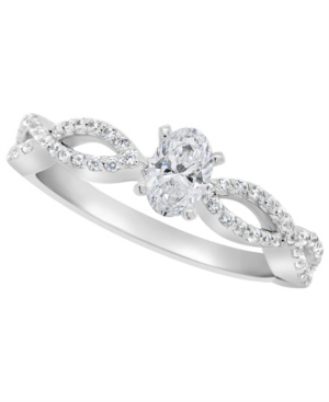 image of Certified Oval Diamond Engagement Ring (3/4 ct. t.w.) in 14k White Gold, Rose Gold, or Yellow Gold