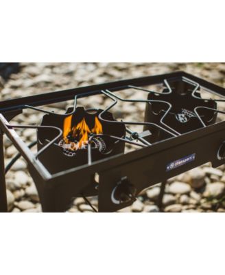 2-Burner Base Camp Stove with Cast Iron Burners and Stand