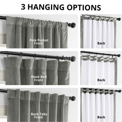 Silver Grey Signature Velvet Blackout Curtain