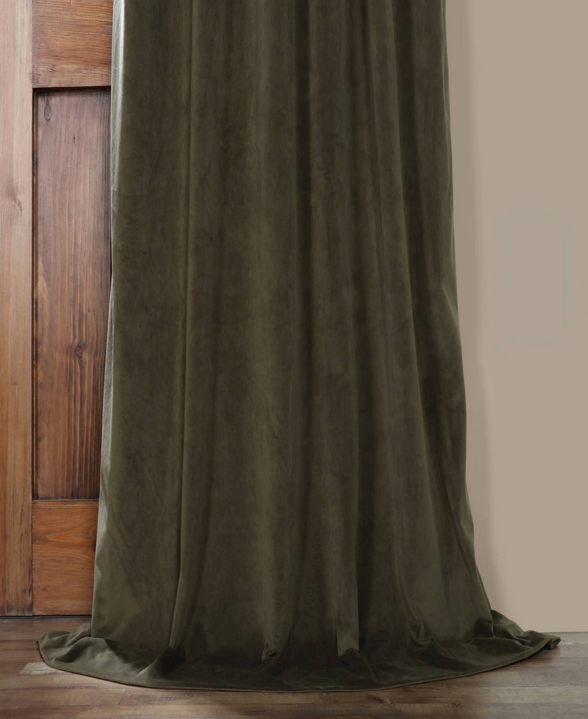Half Price Drapes Hunter Green Signature Velvet Blackout Curtain In Green