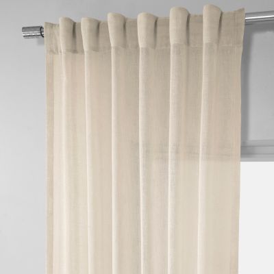 Textured Faux Linen Sheer Curtain