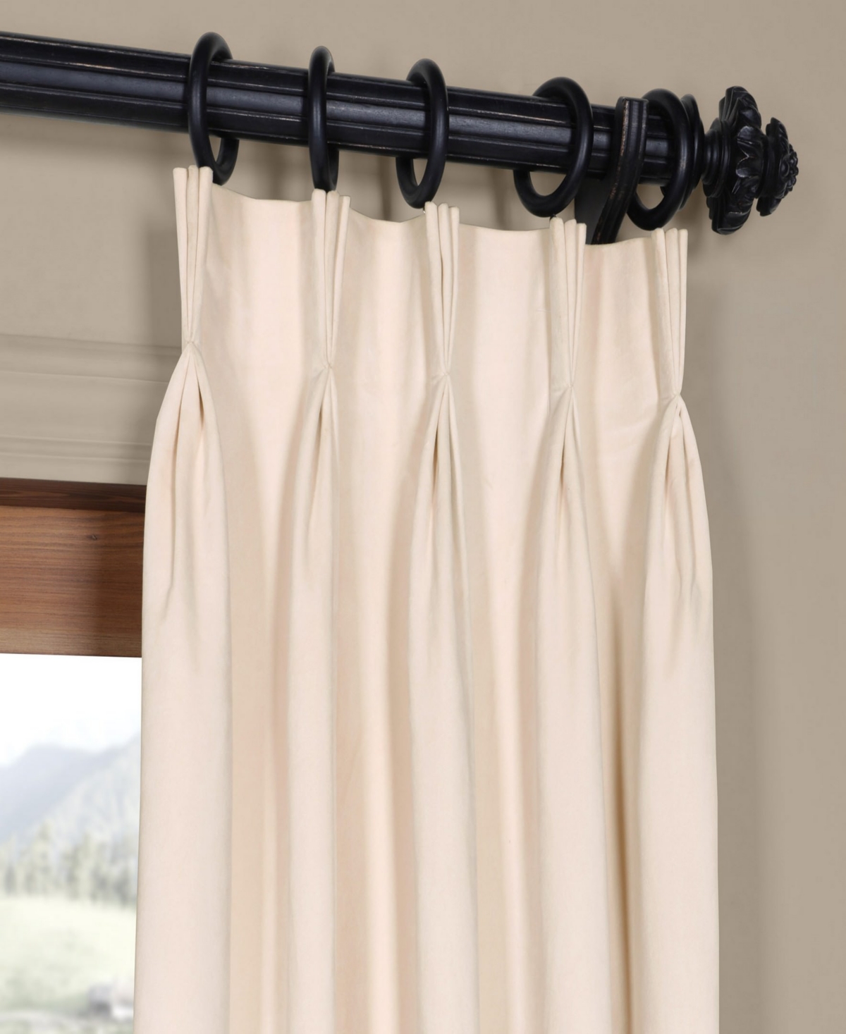 Half Price Drapes French Pleat Signature Velvet Blackout Curtain
