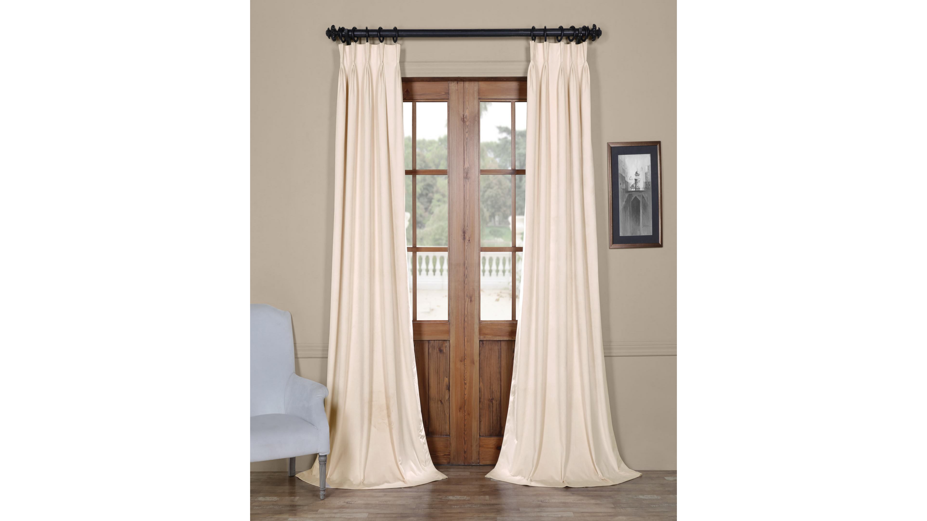Half Price Drapes French Pleat Signature Velvet Blackout Curtain