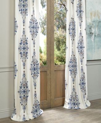 Emblem Printed Cotton Room Darkening Curtain
