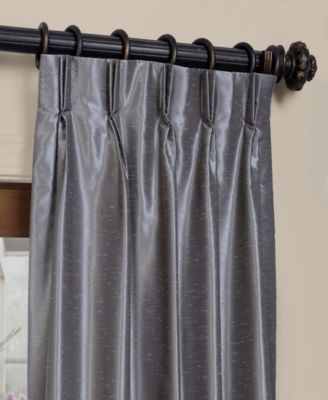 French Pleat Vintage Textured Faux Dupioni Silk Blackout Curtain