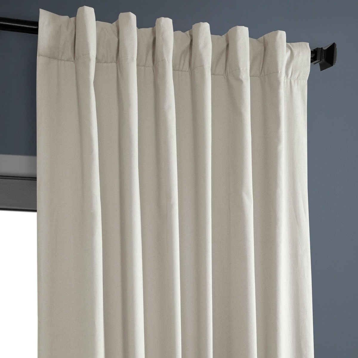 Half Price Drapes Hazelwood Beige Solid Cotton Hotel Blackout Curtain