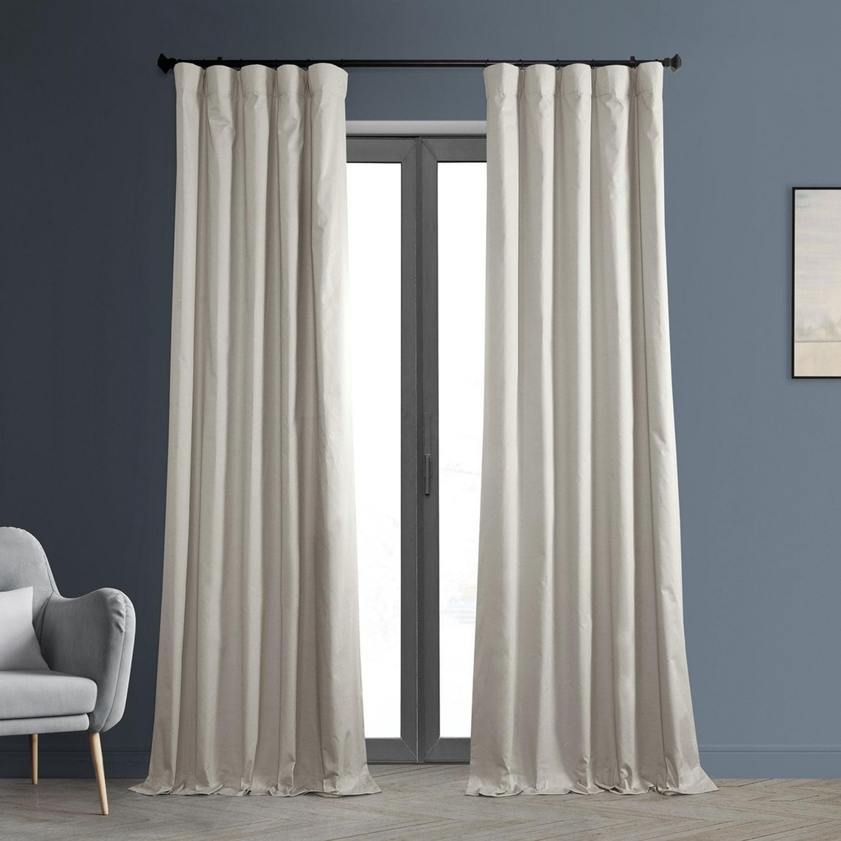 Half Price Drapes Hazelwood Beige Solid Cotton Hotel Blackout Curtain