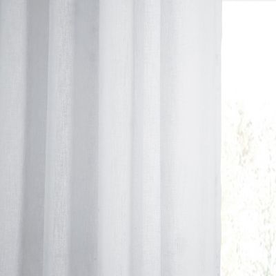 Grommet Textured Faux Linen Sheer Curtain