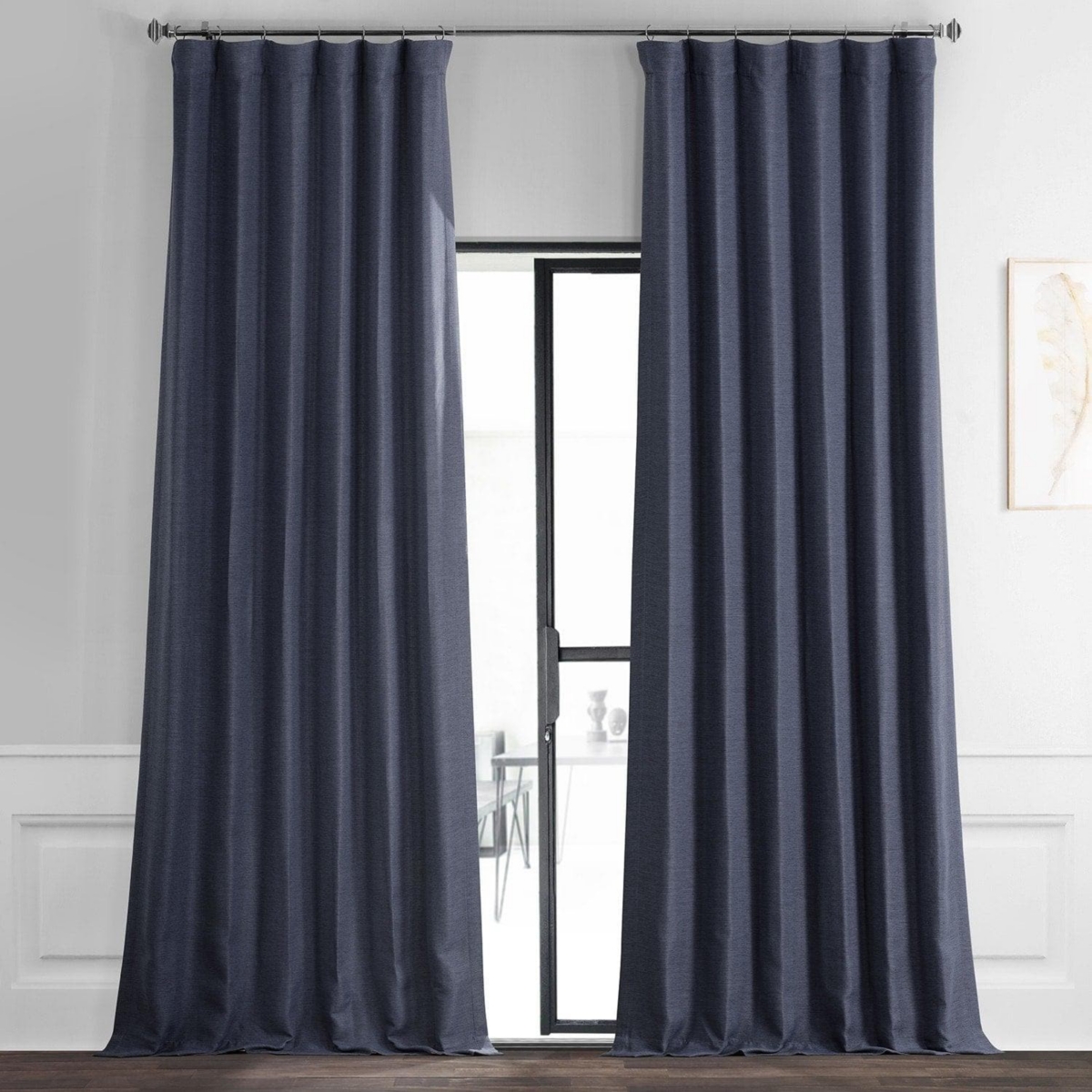 Half Price Drapes Textured Bellino Room Darkening Curtain In Blue
