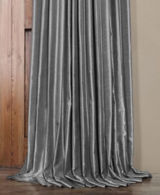 Extra Wide Vintage Textured Faux Dupioni Silk Blackout Curtain