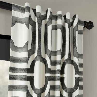 Geometric Printed Cotton Room Darkening Curtain