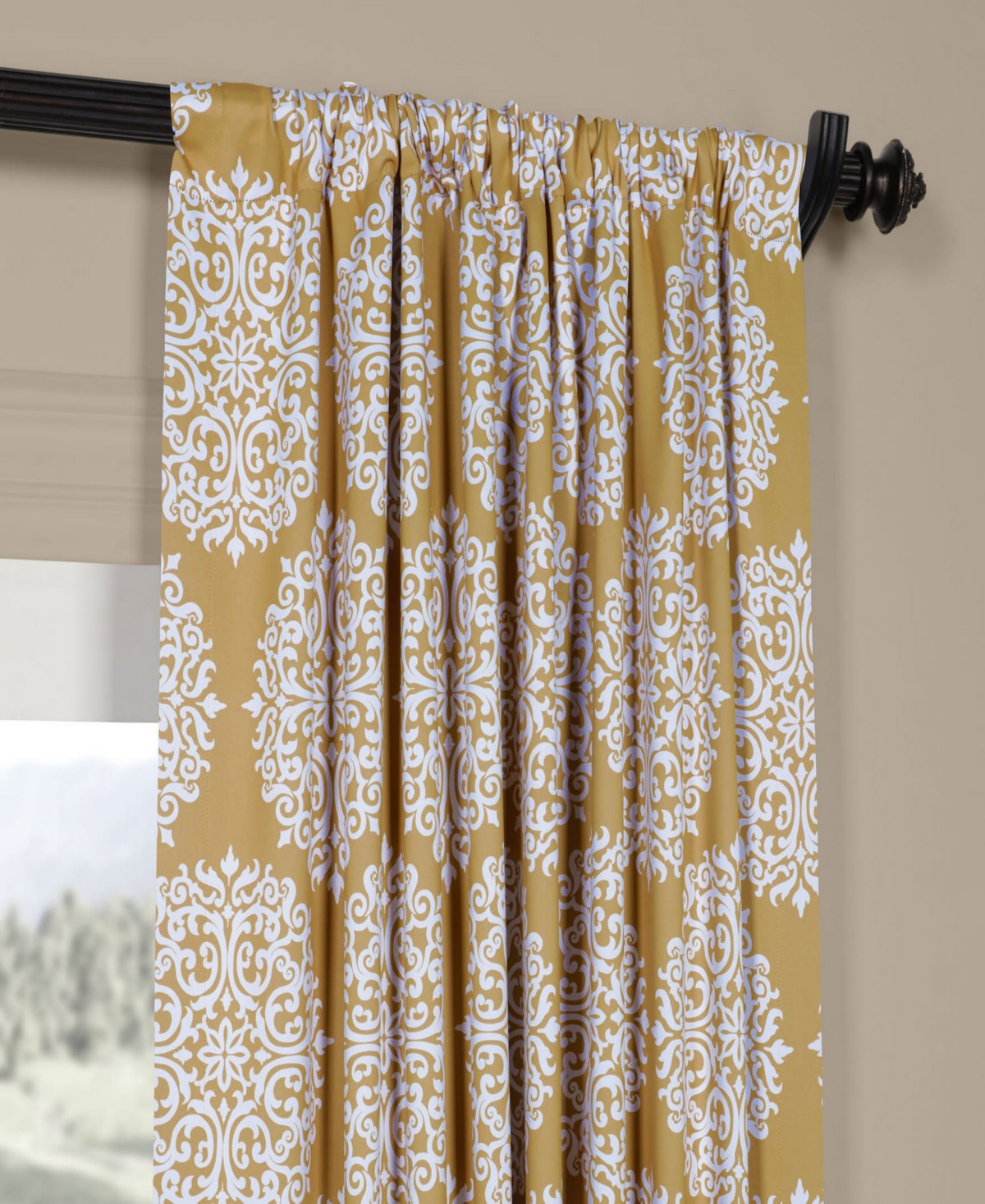 Half Price Drapes Meridian Damask Room Darkening Curtain