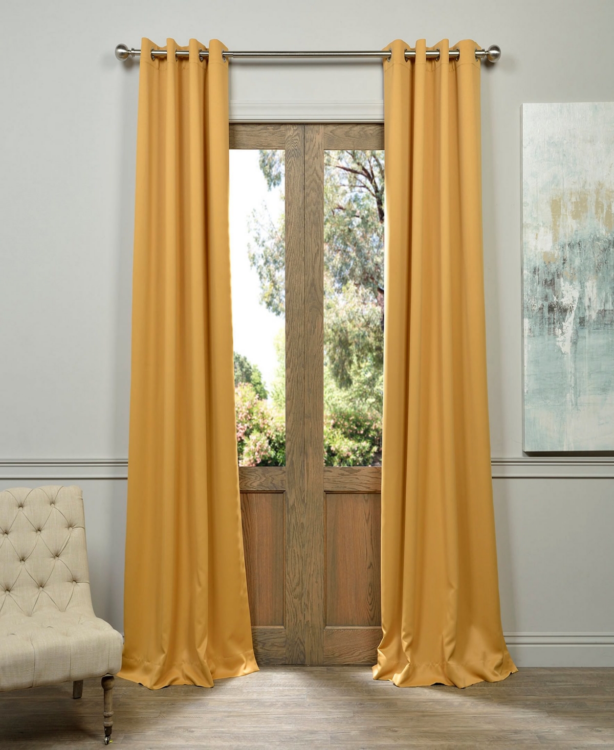 Marigold Grommet Room Darkening Curtain - Gold