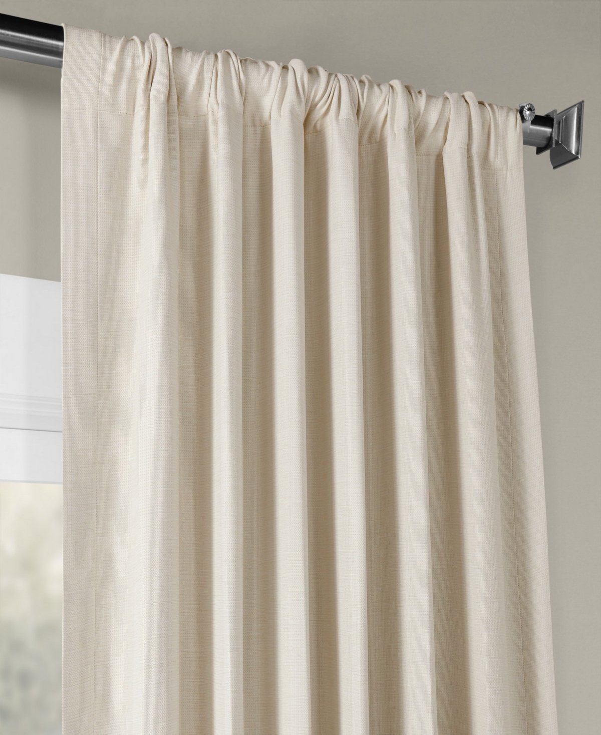 Half Price Drapes Oat Cream Textured Bellino Room Darkening Curtain In Cream